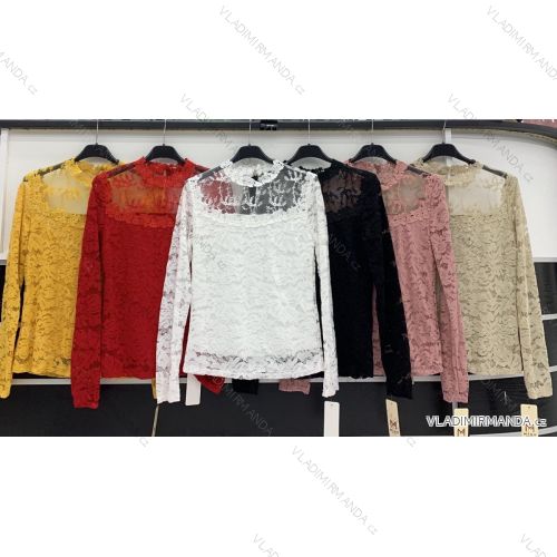 Tričko krajkové dlhý rukáv dámske (L/XL ONE SIZE) TALIANSKA MÓDA IMWD218010