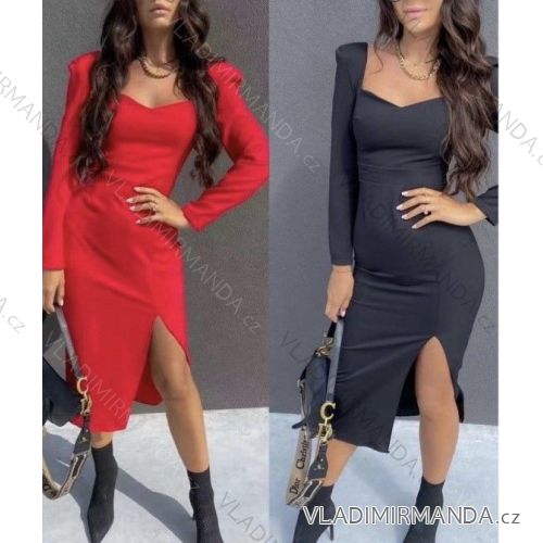 Šaty elegantný dlhý rukáv dámske (S/M ONE SIZE) TALIANSKA MÓDA IMWC218018