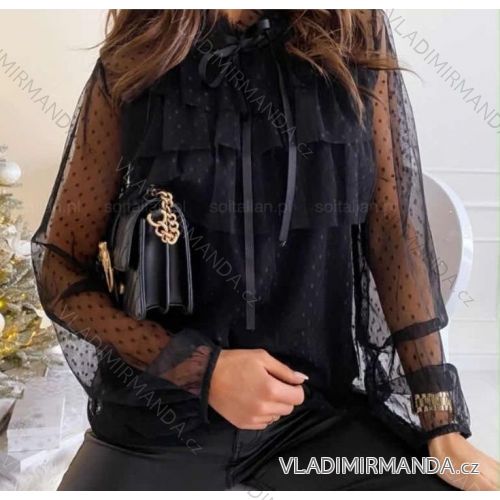 Blúzka elegantný dlhý rukáv dámska (S/M ONE SIZE) TALIANSKA MÓDA IMWG218043