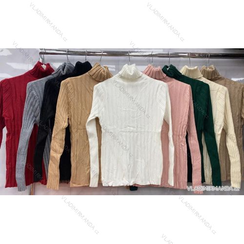 Tričko úpletové dlhý rukáv dámske (S / M ONE SIZE) TALIANSKÁ MÓDA IMWA218044