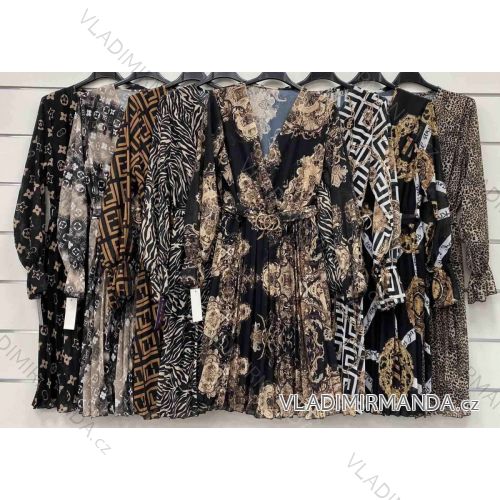 Šaty elegantný dlhý rukáv dámske (S/M ONE SIZE) TALIANSKA MÓDA IMWC218056