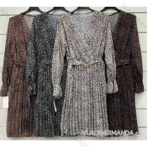 Šaty elegantný dlhý rukáv dámske (S/M ONE SIZE) TALIANSKA MÓDA IMWC218057