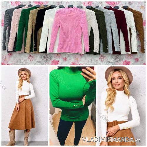 Sveter pletený dlhý rukáv dámsky (S/M ONE SIZE) TALIANSKA MÓDA IMWG21G20016