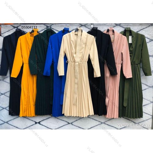 Šaty elegantný dlhý rukáv dámske (S/M ONE SIZE) TALIANSKA MÓDA IMWD218101