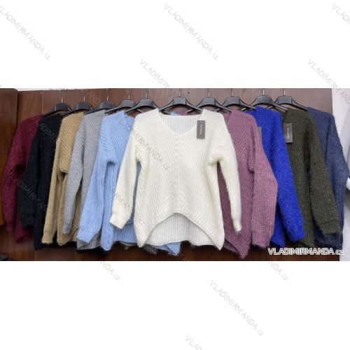 Sveter pletený dlhý rukáv dámsky (S/M ONE SIZE) TALIANSKA MÓDA IMWB21B28020
