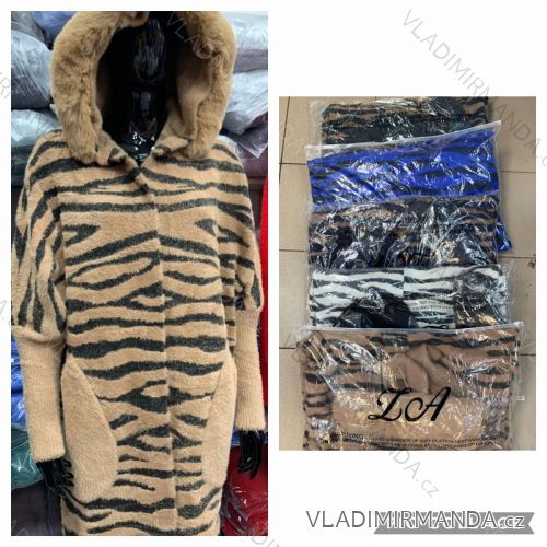 Kabát zimný dlhý rukáv dámsky zebra (S/M ONE SIZE) TALIANSKA MÓDA IMWB21B28025