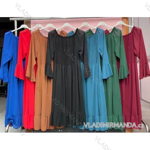 Šaty dlhý rukáv dámske nadrozmer (XL/2XL ONE SIZE) TALIANSKA MÓDA IMWQ21238