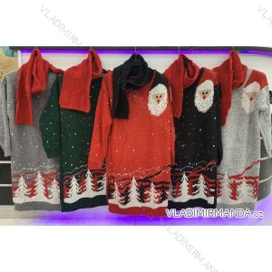 Šaty pletené vianočný dlhý rukáv dámske (S/M ONE SIZE) TALIANSKA MÓDA IMWD21D20024