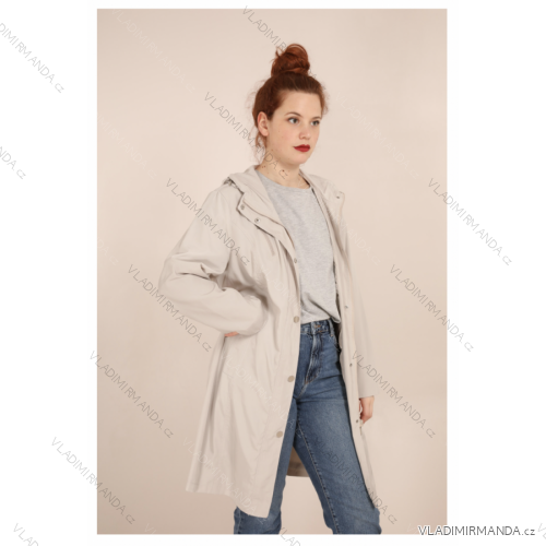 Kabát jesenný dámsky nadrozmer (40-52) FRANCÚZSKA MÓDA FMPG2109S_BEIGE-BEIGE