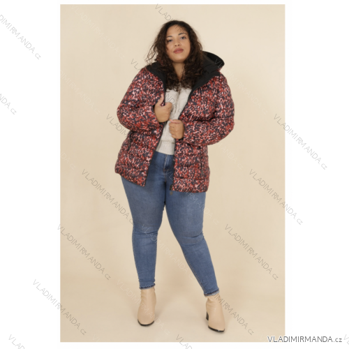 Kabát dámsky nadrozmer (M-4XL) FRANCÚZSKA MÓDA FMPG213095-ROUGE