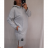 Šaty dlhý rukáv s kapucňou dámske (2xl/3xl ONE SIZE) TALIANSKA MODA IM421588