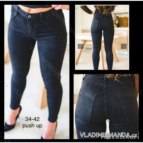 Nohavice riflové dámske push up (34-42/XS-XL) Re-dress JWA202512-A/DR XL čierna