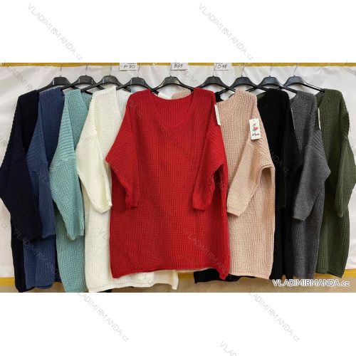 Šaty pletené dlhý rukáv dámske nadrozmer (3XL/4XL ONE SIZE) TALIANSKA MÓDA IM4212769