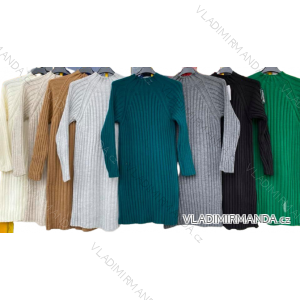 Šaty úpletové dlhý rukáv dámske (L/XL ONE SIZE) TALIANSKA MÓDA IMD212075