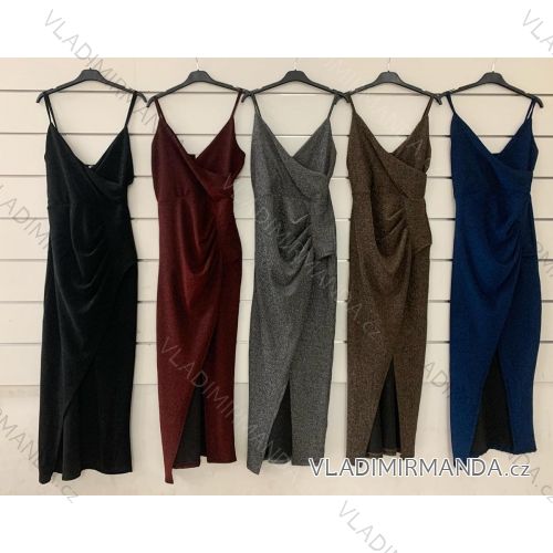 Šaty elegantné na ramienka dámske (S/M ONE SIZE) TALIANSKA MÓDA IMWY21891