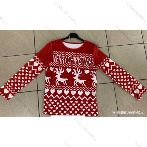 Tričko vianočné dlhý rukáv dámske (S/M ONE SIZE) TALIANSKA MÓDA IMWY21901
