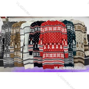 Šaty pletené vianočný dlhý rukáv dámske (S/M ONE SIZE) TALIANSKA MÓDA IMWD218125