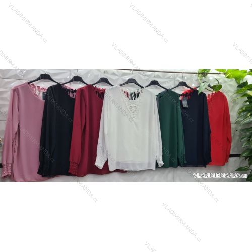 Blúzka šifónová dlhý rukáv dámska (S/M ONE SIZE) TALIANSKA MÓDA IMWD218182
