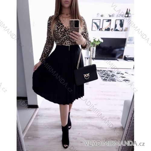 Šaty zamatové dlhý rukáv dámske (S/M ONE SIZE) TALIANSKA MÓDA IMWC218194