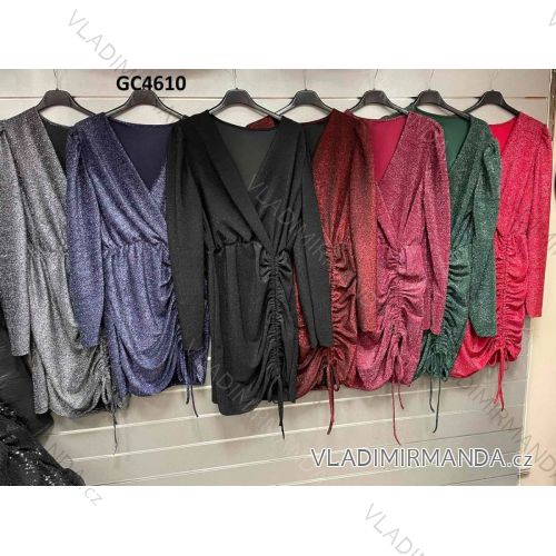 Šaty elegantný dlhý rukáv dámske (S/M ONE SIZE) TALIANSKA MÓDA IMWG21GC4610