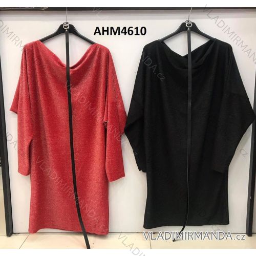 Šaty elegantné oversize s opaskom dlhý rukáv dámske (S/M ONE SIZE) TALIANSKA MÓDA IMWE21AHM4610