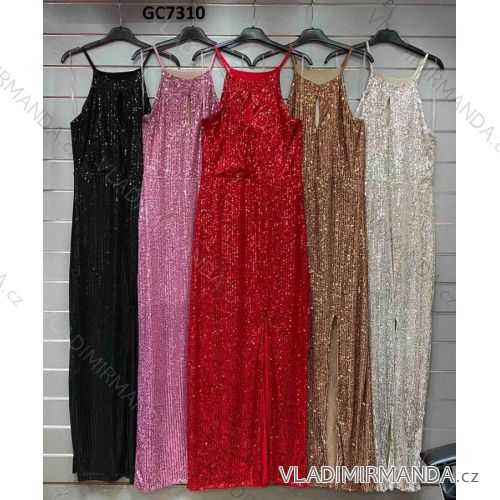 Šaty elegantné dlhé bez rukávu dámske (S/M ONE SIZE) TALIANSKA MÓDA IMWG21GC7310