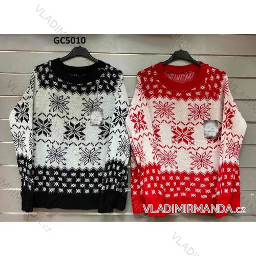 Sveter pletený vianočný dlhý rukáv dámsky (S/M ONE SIZE) TALIANSKA MÓDA IMWG21GC5010/03