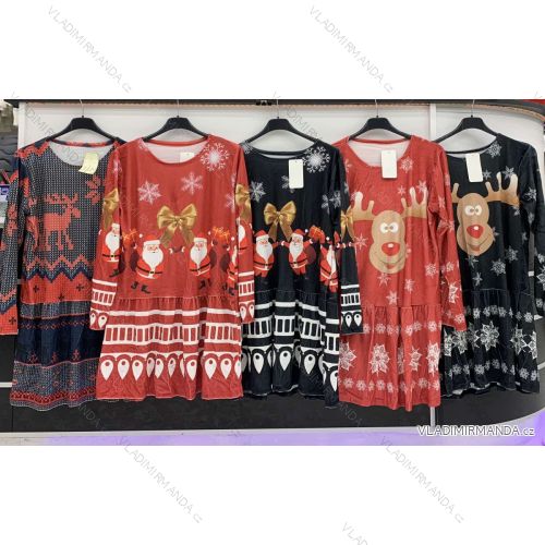 Šaty vianočné dlhý rukáv dámske (L/XL ONE SIZE) TALIANSKA MÓDA IMWD218239