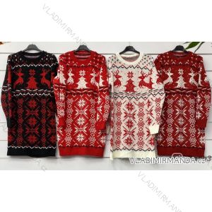 Šaty/svetr pletené vianočné dlhý rukáv dámske (S/M ONE SIZE) TALIANSKA MÓDA IMWA218187
