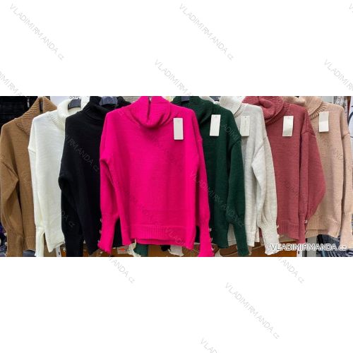 Sveter s rolákom dlhý rukáv dámske (S/M ONE SIZE) TALIANSKA MÓDA IMWB218300