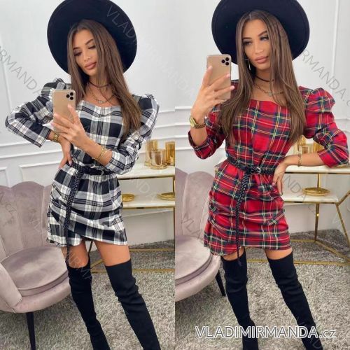 Šaty elegantný dlhý rukáv dámske (S/M ONE SIZE) TALIANSKA MÓDA IMWE218373