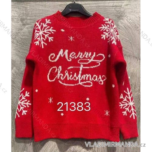 Sveter vianočný dlhý rukáv dámsky (S/M ONE SIZE) TALIANSKA MÓDA IMM2121383