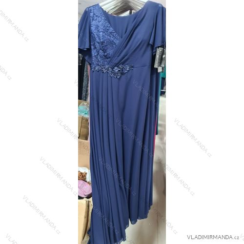 Šaty dlhé elegantné spoločenské krátky rukáv dámske (S/M ONE SIZE) TALIANSKA MÓDA IMM211645