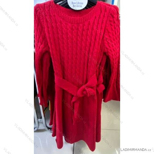 Šaty pletené dlhý rukáv dámske (S/M ONE SIZE) TALIANSKA MÓDA IMM211658