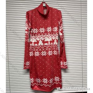 Šaty s rolákom vianočný dlhý rukáv dámske (S/M ONE SIZE) TALIANSKA MODA IMM211668