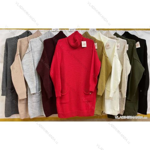 Sveter predĺžený s rolákom dlhý rukáv dámsky (XL/2XL ONE SIZE) TALIANSKA MÓDA IM4212789