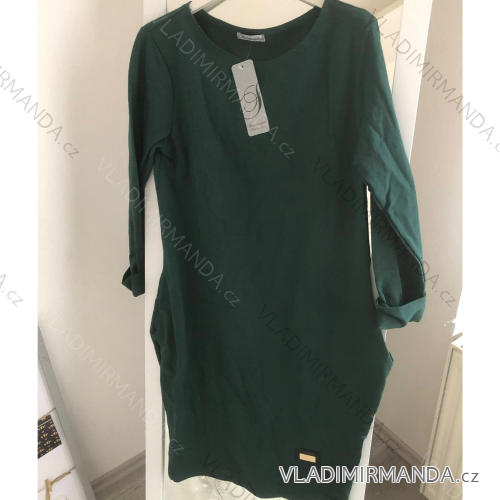 Šaty klasik dlouhý rukáv dámské (S/M/L ONE SIZE) ITALSKÁ MÓDA IMC21715/DR