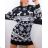 Šaty/svetr vánoční pletené dlouhý rukáv dámské (M/L ONE SIZE) ITALSKÁ MÓDA IMD212041 čierna M / L