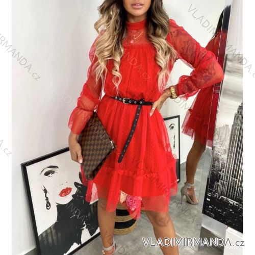 Šaty elegantní krajkové dlouhý rukáv dámské (S/M ONE SIZE) ITALSKÁ MÓDA IMWE218390