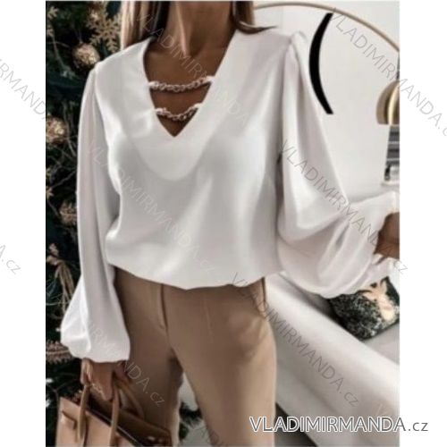 Halenka elegantní dlouhý rukáv dámská (S/M ONE SIZE) ITALSKÁ MÓDA IMWB22290