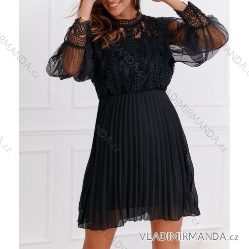 Šaty krajkové dlouhý rukáv dámská (S/M ONE SIZE) ITALSKÁ MÓDA IMWC218500