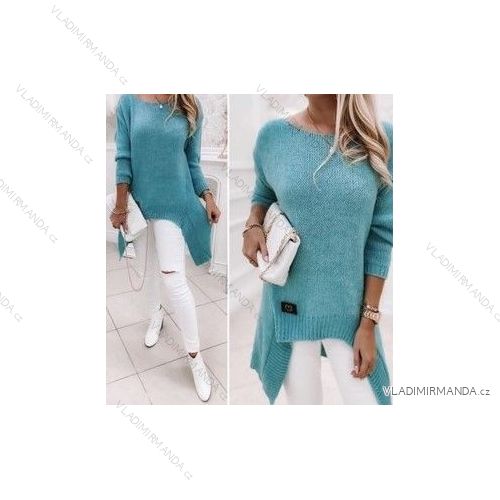 Svetr prodloužený dlouhý rukáv dámské (L/XL ONE SIZE) ITALSKÁ MÓDA IMWG218514