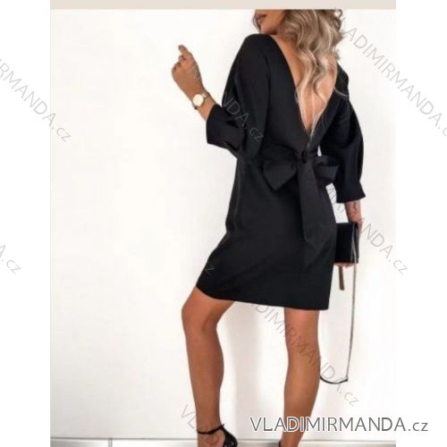 Šaty elegantní dlouhý rukáv dámská (S/M ONE SIZE) ITALSKÁ MÓDA IMWD218525