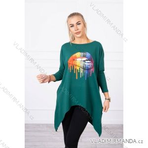 Tunika dlhý rukáv dámska nadrozmerná (2XL / 3XL ONE SIZE) TALIANSKÁ MÓDA KSI-9006/DR