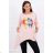 Tunika dlhý rukáv dámska nadrozmerná (2XL / 3XL ONE SIZE) TALIANSKÁ MÓDA KSI-9006/DR ružová 2XL / 3XL ONE SIZE