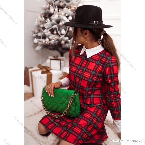 Šaty elegantní dlouhý rukáv dámská (S/M ONE SIZE) ITALSKÁ MÓDA IMWM218562