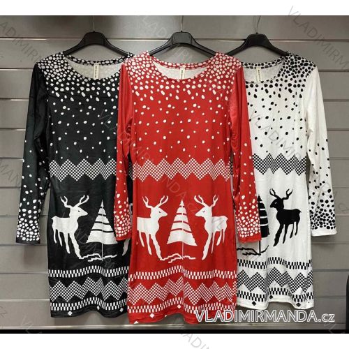 Šaty vianočné dlhý rukáv dámske (S/M ONE SIZE) TALIANSKA MÓDA IMWG218588
