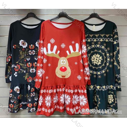 Šaty vianočné dlhý rukáv dámske (S/M ONE SIZE) TALIANSKA MÓDA IMWG218589