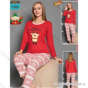Pyžamo bavlněné vánoční dlouhé dámské (S-2XL) TURECKÁ MÓDA TMWA2111883