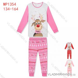 Pyžamo dlouhé vánoční dorost dívčí a chlapecké (134-164) KUGO MP1354